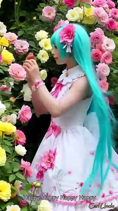 Happy Happy (feat. Hatsune Miku) 🎶💙 | Hatsune Miku Short Video | Cute & Joyful Vibes ✨🌈 #shorts
