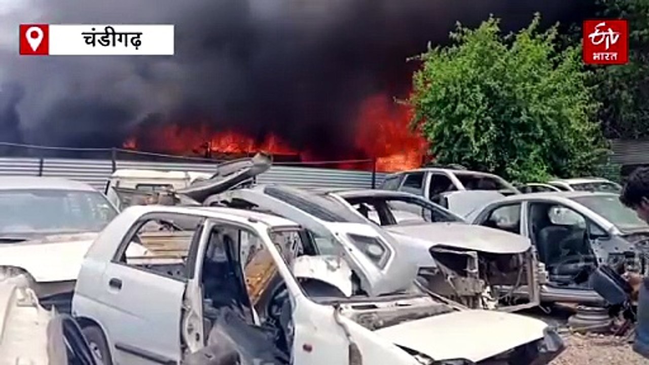 चंडीगढ़ के डड्डूमाजरा मोटर मार्केट में लगी भीषण आग, कई दुकानें जलकर राख, आग बुझाने में जुटी दमकल की दर्जनभर गाड़ियां