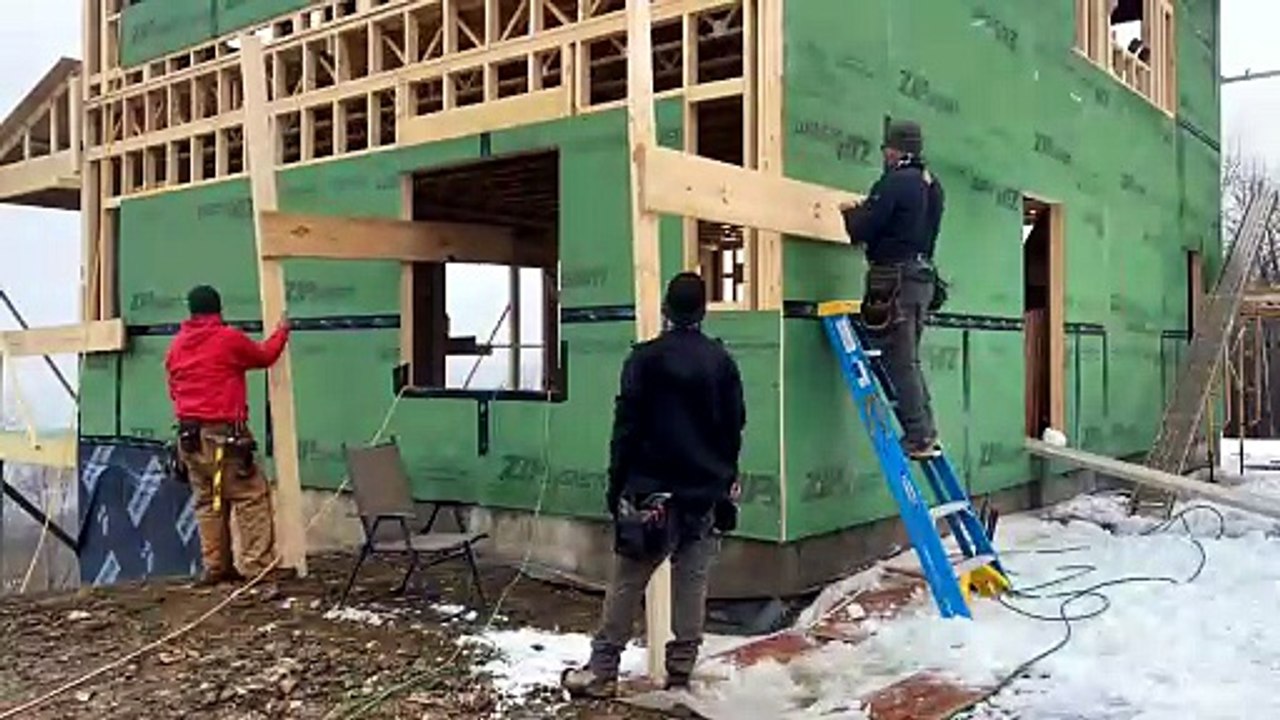 Building The Farmhouse | Day 25: Framing front gable (cricket) and finish sheathing the roof!