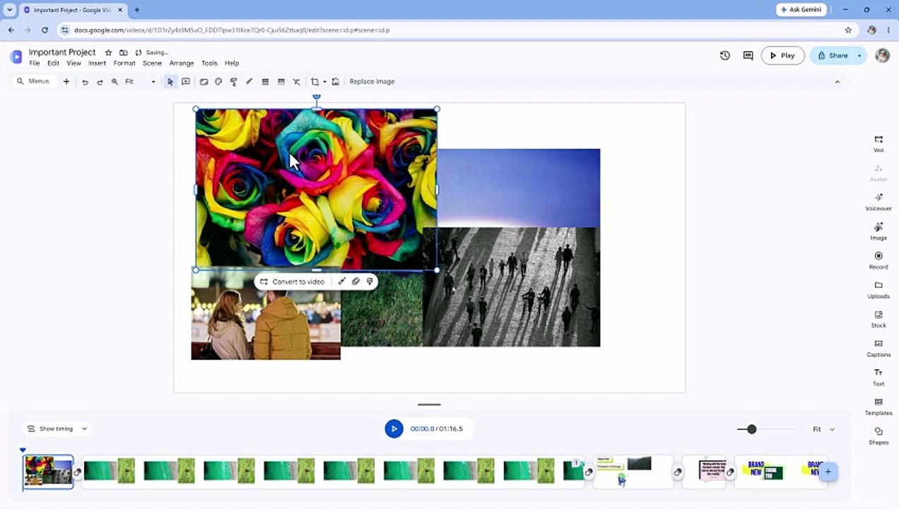 Google Vids 21 Resizing and Rotate Objects on Canvas