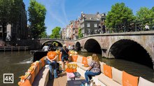 Amsterdam Netherlands | A Luxury Electric Open Boat Cruise Exploring The City's Historic Waterway 4K
