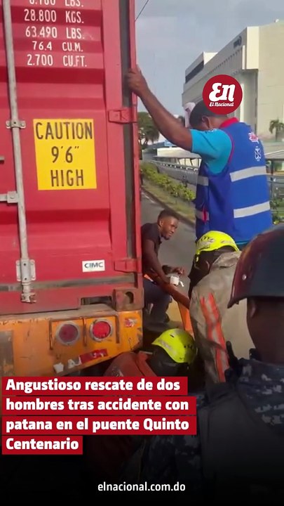 Angustioso rescate de dos hombres tras accidente con patana en el puente Quinto Centenario