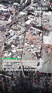 Terremoto en Venezuela: Dron capta edificios reducidos a escombros y residentes huyendo