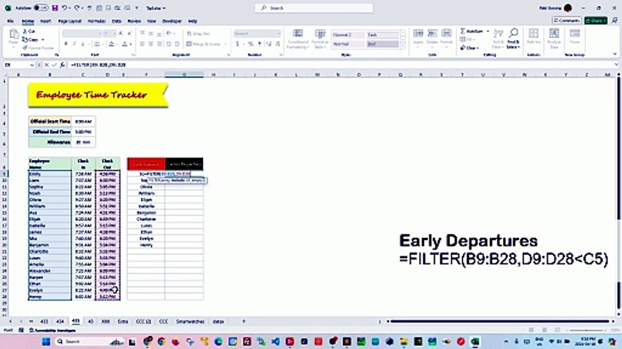 Employee Time Tracker in Excel - Excel Tips and Tricks