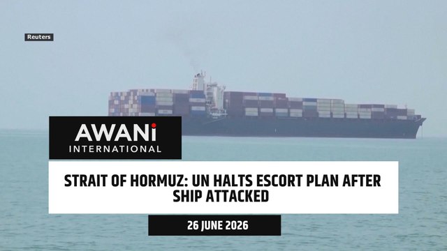 UN halts escort plan in Strait of Hormuz after ship attacked