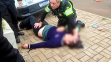 Vítima de acidente é socorrida no bairro Brasmadeira, em Cascavel
