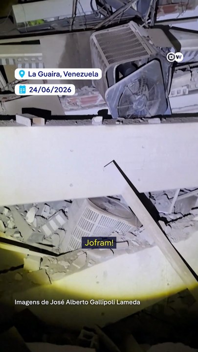 Pai procura filho em meio a escombros na Venezuela