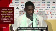 'Unique and important moment' - Dembele after scoring World Cup hat-trick