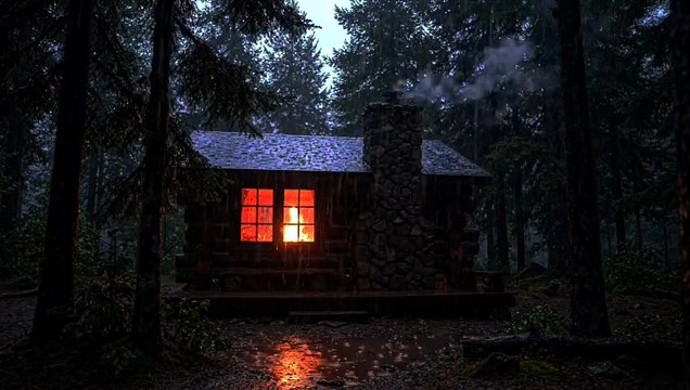 Heavy Rain Sounds For Sleeping in the Forest |Cozy Hidden Cabin for Sleep, Study & Meditation| #rain #relax #deepsleep #trending #viral