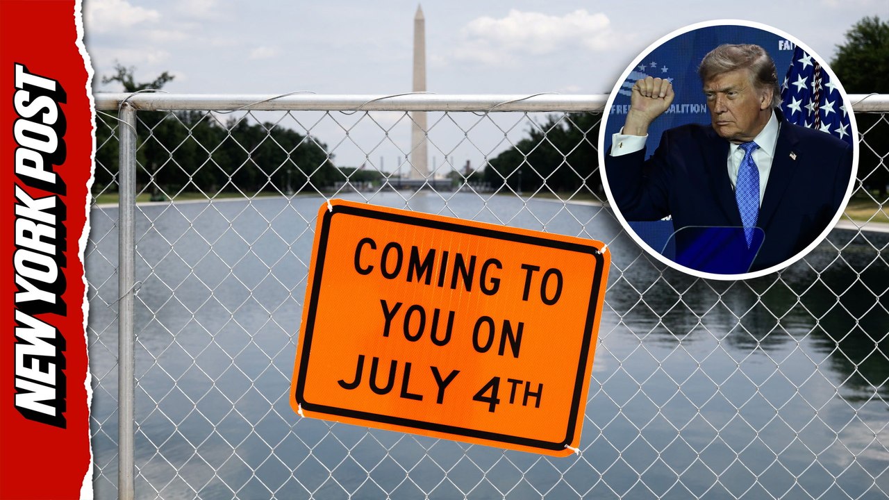 Trump gives timeline on Reflecting Pool refresh after he claims 'vandals' sliced it