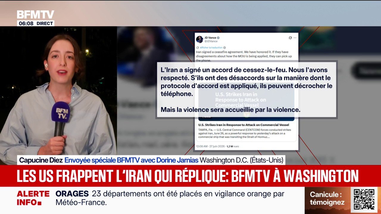 Les États-Unis ont frappé des cibles en Iran en réponse à l'attaque d'un navire dans le détroit d'Ormuz