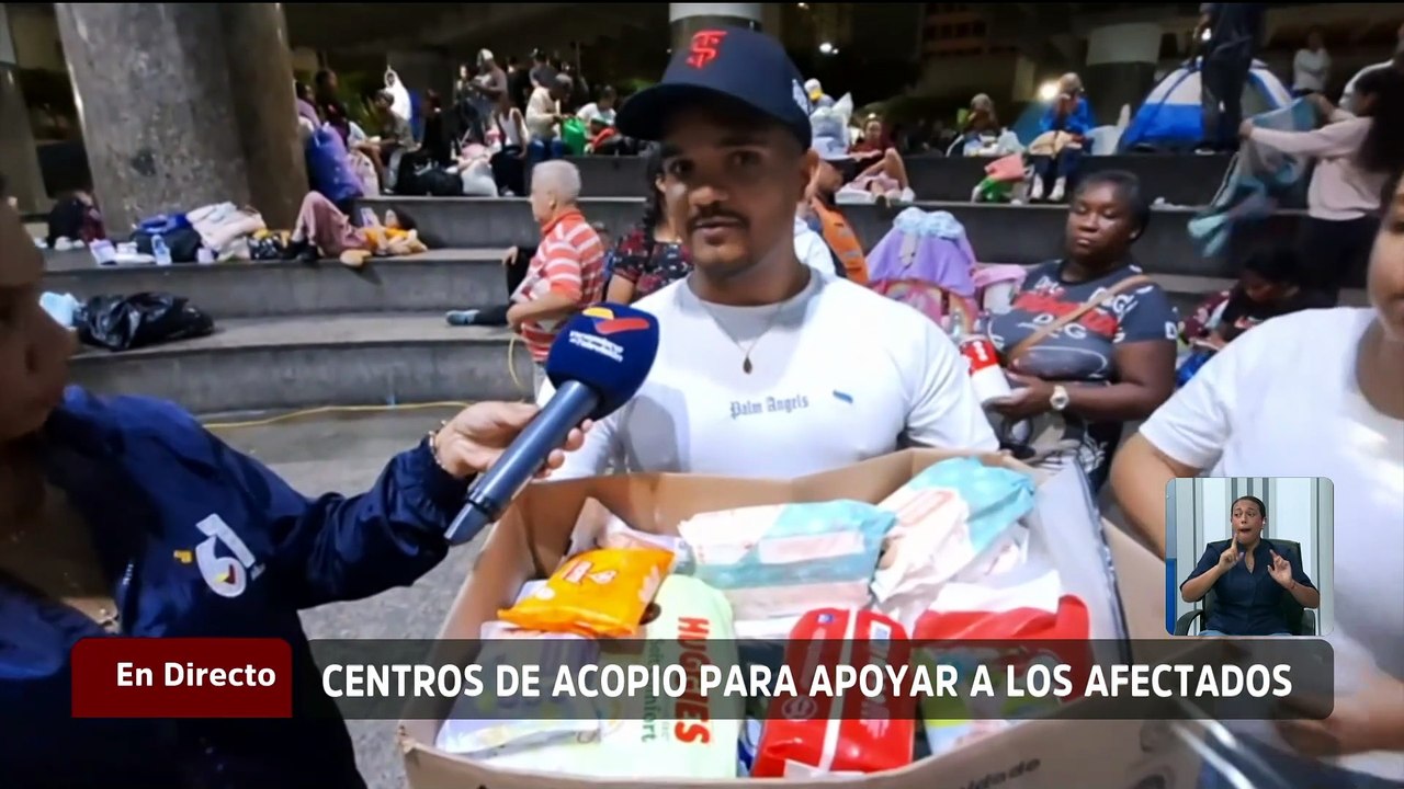 Instalaciones del Banco Central de Venezuela sirven como centro de acopio para apoyar a la población afectada