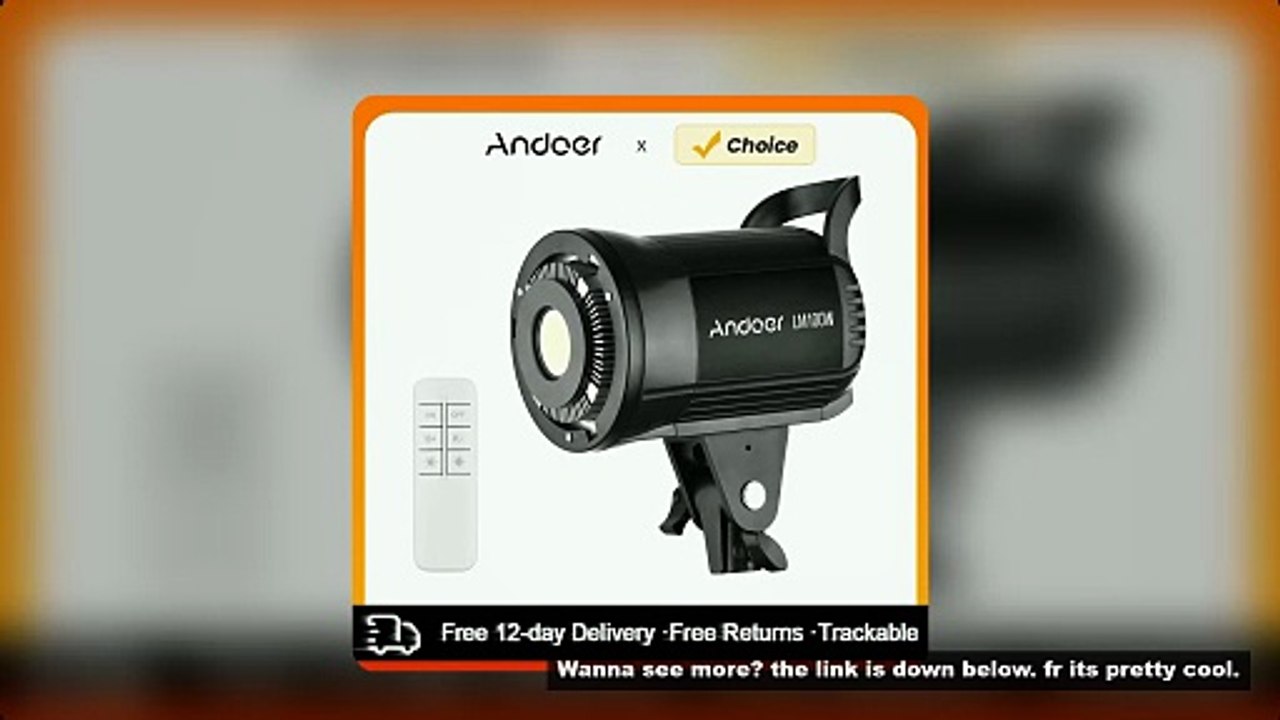 Andoer 100W Studio LED Video Light 5600K Dimmable Bowens Mount Continuous Light with Remote Control