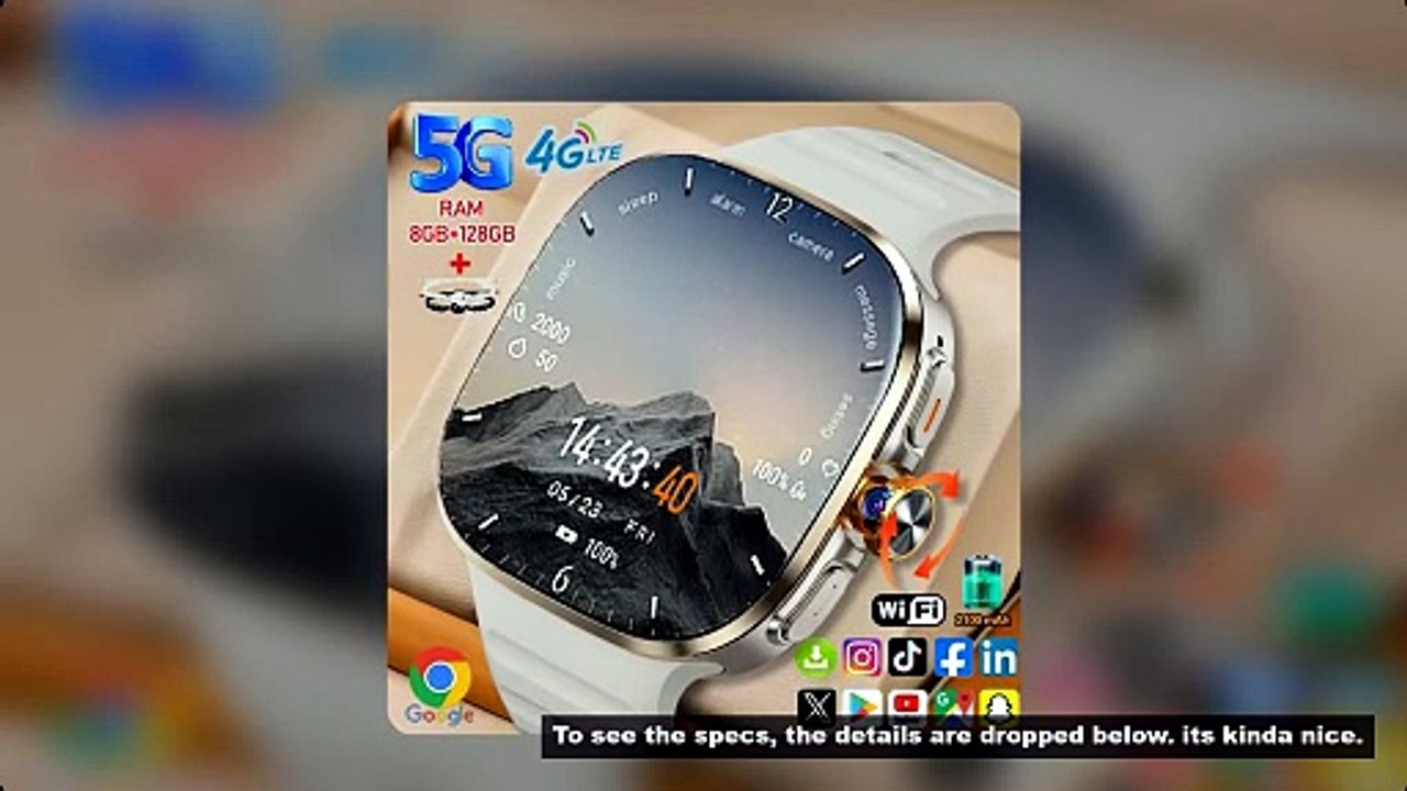 5G/4G Full Network Smart Watch Men 2.40 inch AMOLED Screen 8GB+128GB RAM 900W Camera GPS WIFI Google