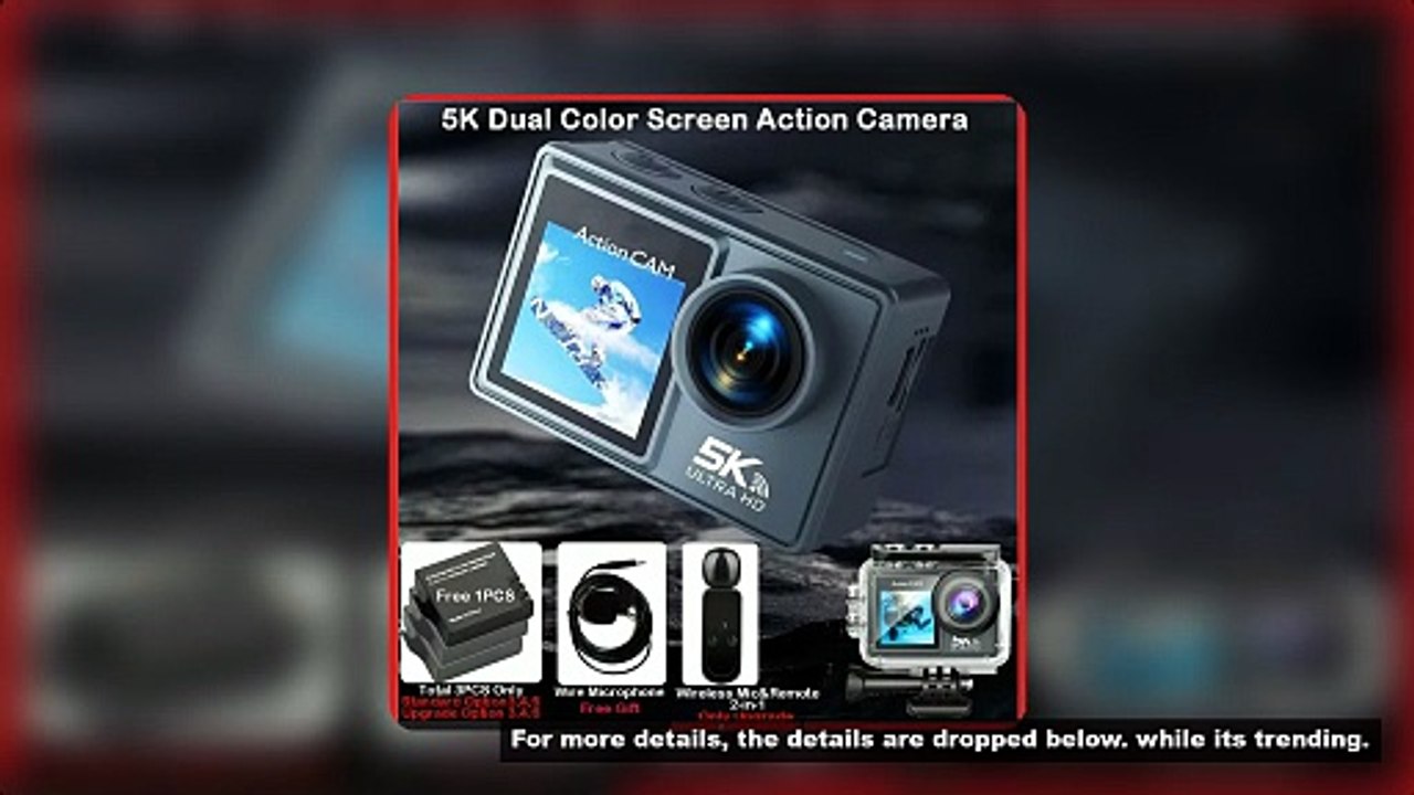 5K 4K60FPS Action Camera Dual IPS Touch LCD DVR EIS 170° 30M Waterproof 5X Zoom Sport Camera With Wi