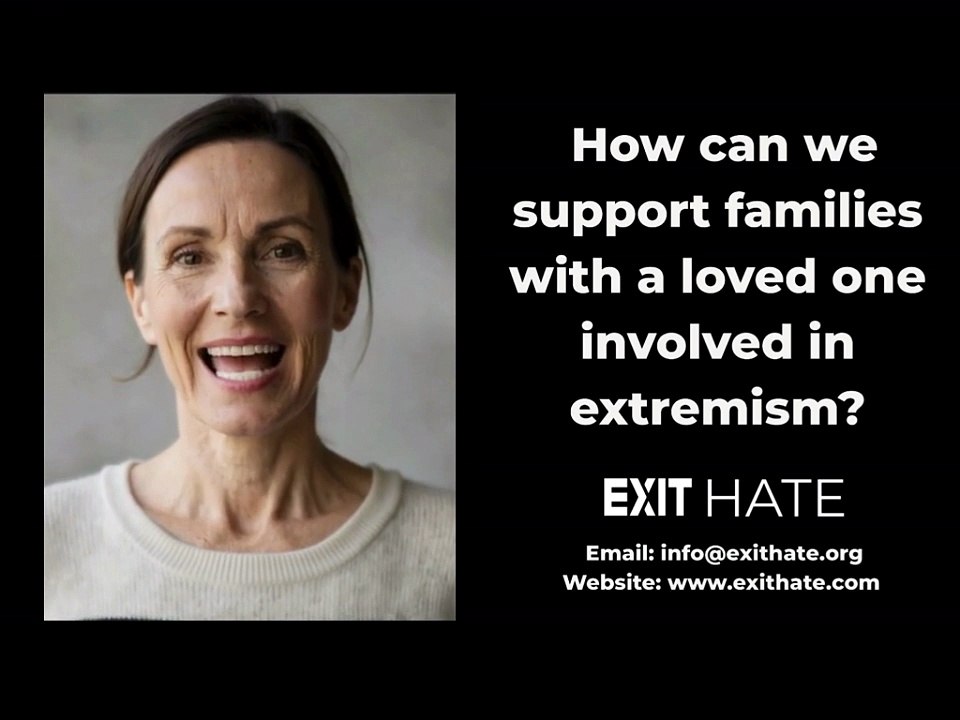 How can professionals support families with a loved one involved in extremism?