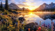 Peaceful Sunrise Over a Crystal Mountain Lake | Relaxing Nature Meditation