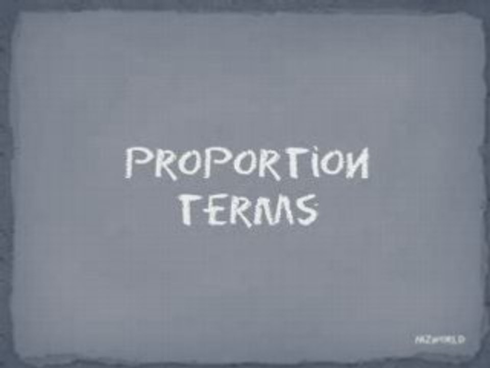 Math Terms of Proportion