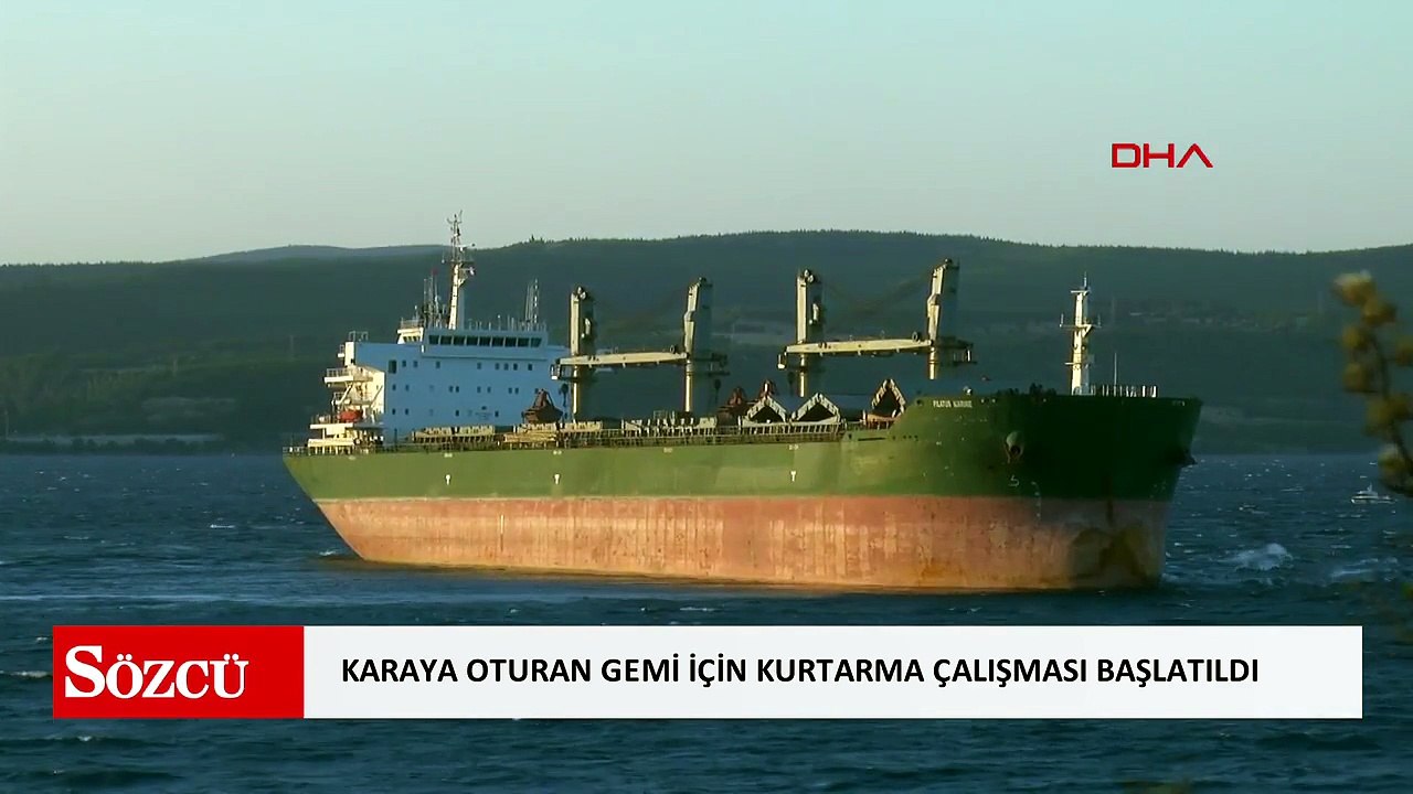 Çanakkale Boğazı'nda karaya oturan gemi için kurtarma çalışması başlatıldı
