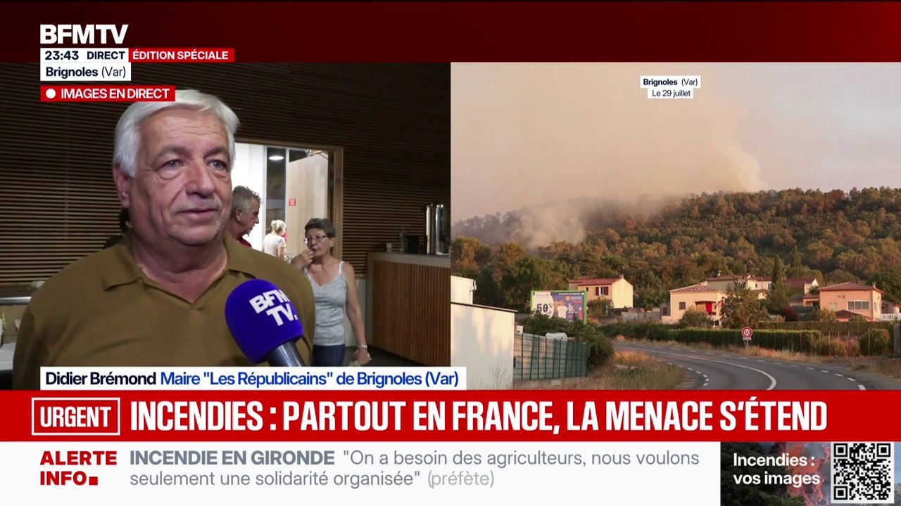 Incendies dans le Var: "J'espère que la nuit va jouer en notre faveur", assure le maire de Brignoles
