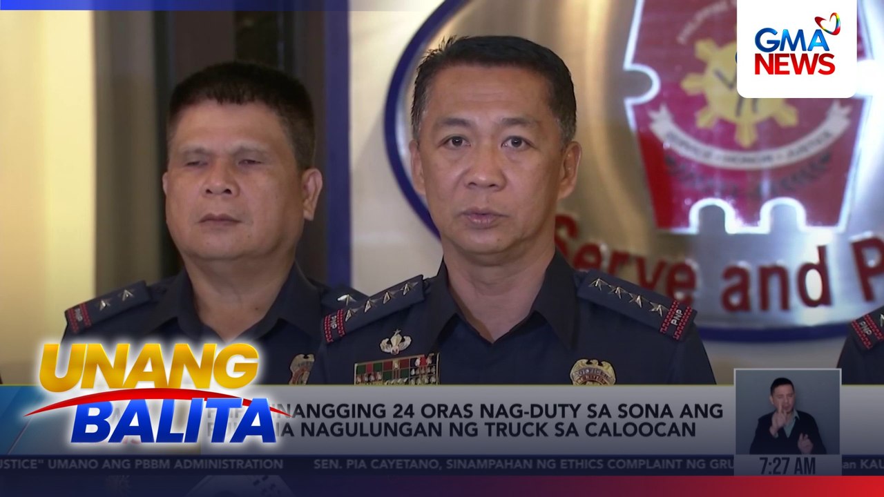 PNP, itinangging 24 oras nag-duty sa sona ang pulis na nagulungan ng truck sa Caloocan | Unang Balita