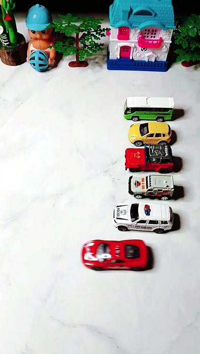 6 Toy Cars Leaving the Parking Lot | Fun Toy Ca...