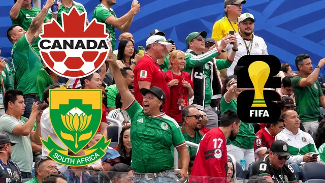 México se hace presente en el duelo de Sudáfrica - Canadá con ola en el estadio