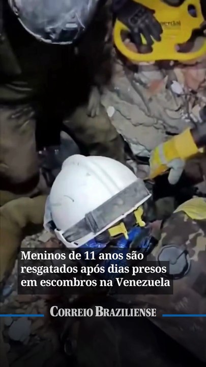 Meninos de 11 anos são resgatados após dias presos em escombros na Venezuela
