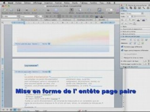 Word2008 - Création d'entêtes et pieds de page