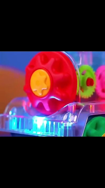 Transparent Light Music Train with LED Lights – Bump & Go Educational Toy for Kids