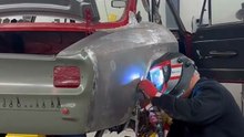 Complete restoration of a 1969 Alfa Romeo 1750 on a Celette inground X-Trac