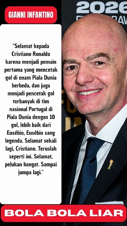 Presiden FIFA berikan selamat ke Cristiano Ronaldo