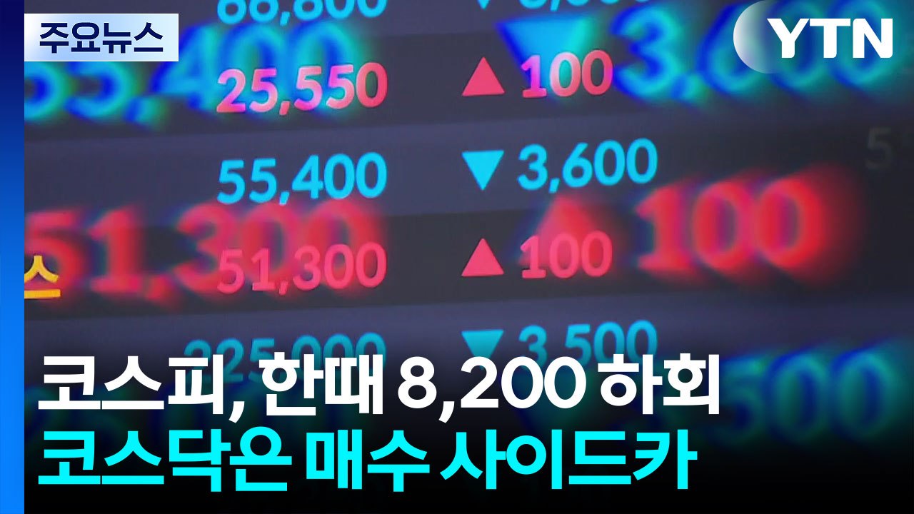 코스피, 한때 8,200 하회...코스닥은 매수 사이드카 / YTN