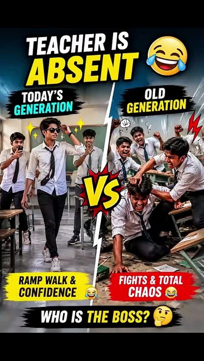 Classroom Chaos 😂 Gen Z vs Old School Students | Teacher Absent Funny Video