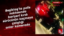 İstanbul'da polis noktasında bariyeri kırdı sürücünün kaçmaya çalıştığı anlar kamerada