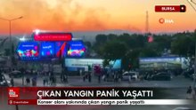 Bursa'da konser alanı yakınında çıkan yangın panik yaşattı