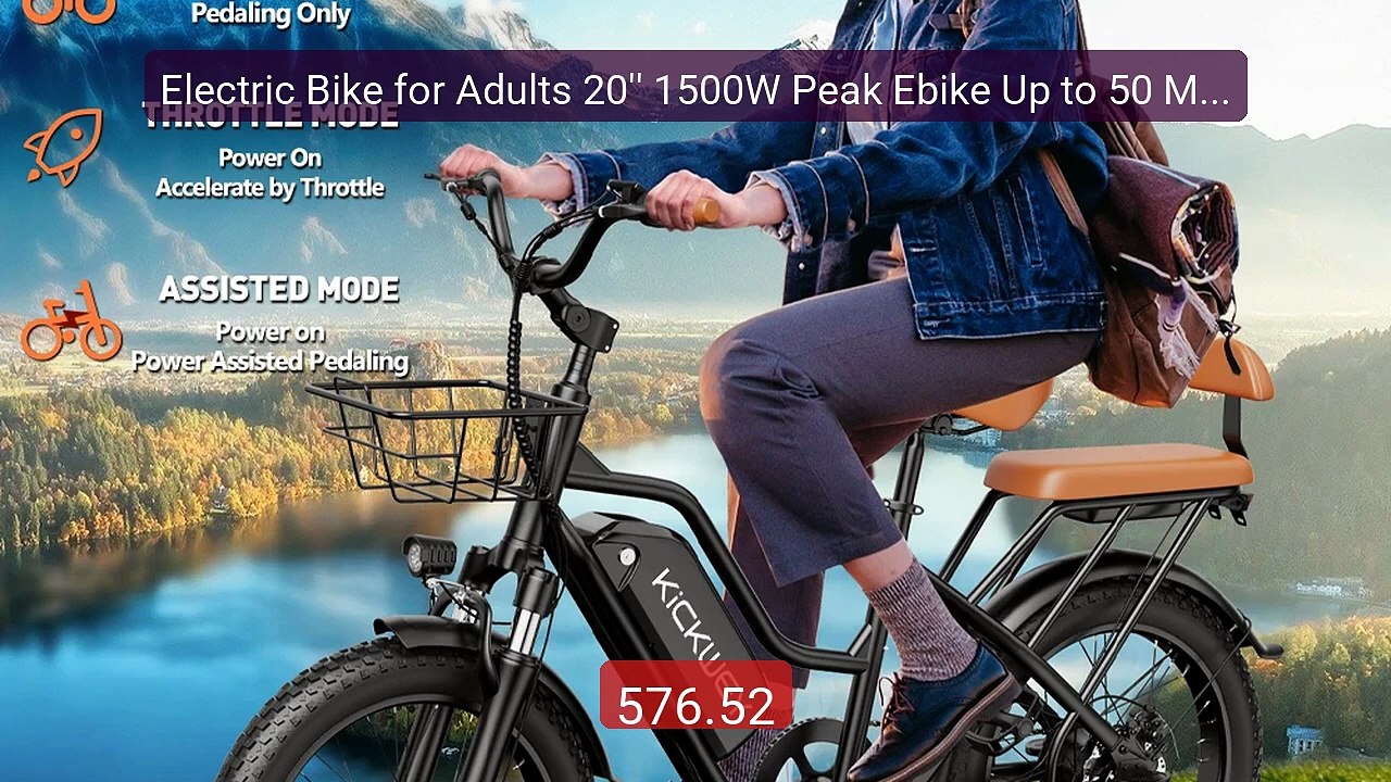 Electric Bike for Adults 20'' 1500W Peak Ebike Up to 50 Miles ... -- Best Buy 2026 | Great Quality!