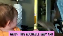 Sweet toddler struggles to catch her playful squirrel