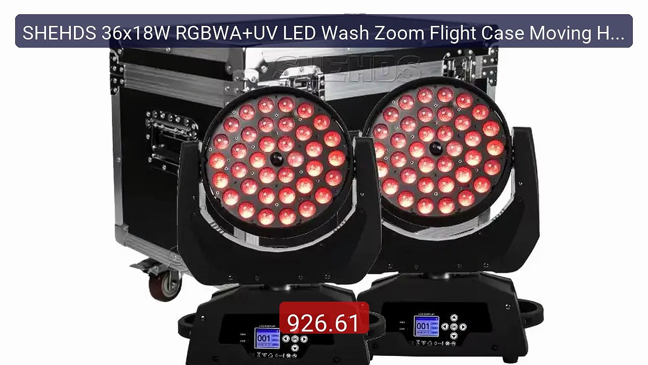 SHEHDS 36x18W RGBWA+UV LED Wash Zoom Flight Case Moving Hea... -- Top Pick 2026 | Unbeatable Price!