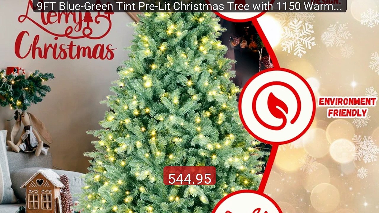 9FT Blue-Green Tint Pre-Lit Christmas Tree with 1150 Warm Whit... -- Hot Deal 2026 | Limited Offer!