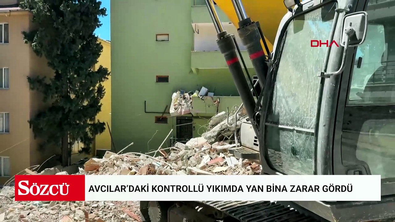 Avcılar’daki kontrollü yıkımda yan bina zarar gördü