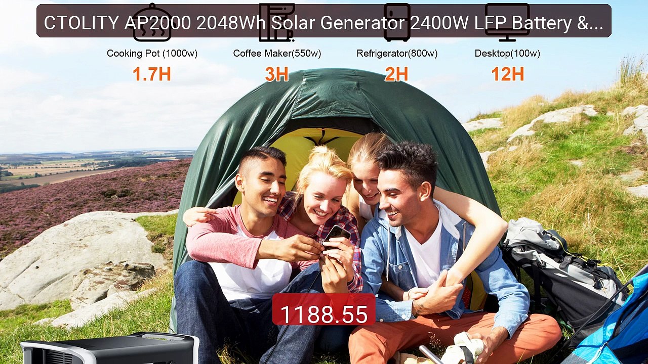 CTOLITY AP2000 2048Wh Solar Generator 2400W LFP Battery & 400W... -- Hot Deal 2026 | Limited Offer!