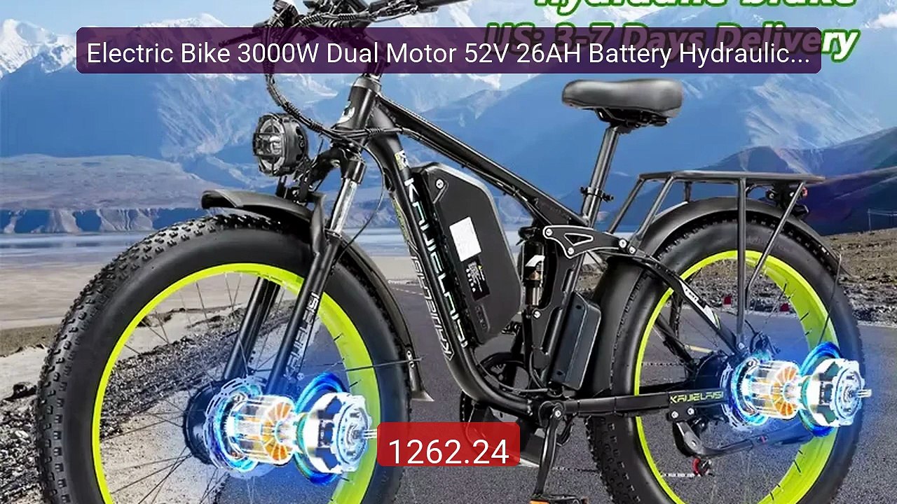 Electric Bike 3000W Dual Motor 52V 26AH Battery Hydraulic Bra... -- Amazing Value 2026 | Must Have!