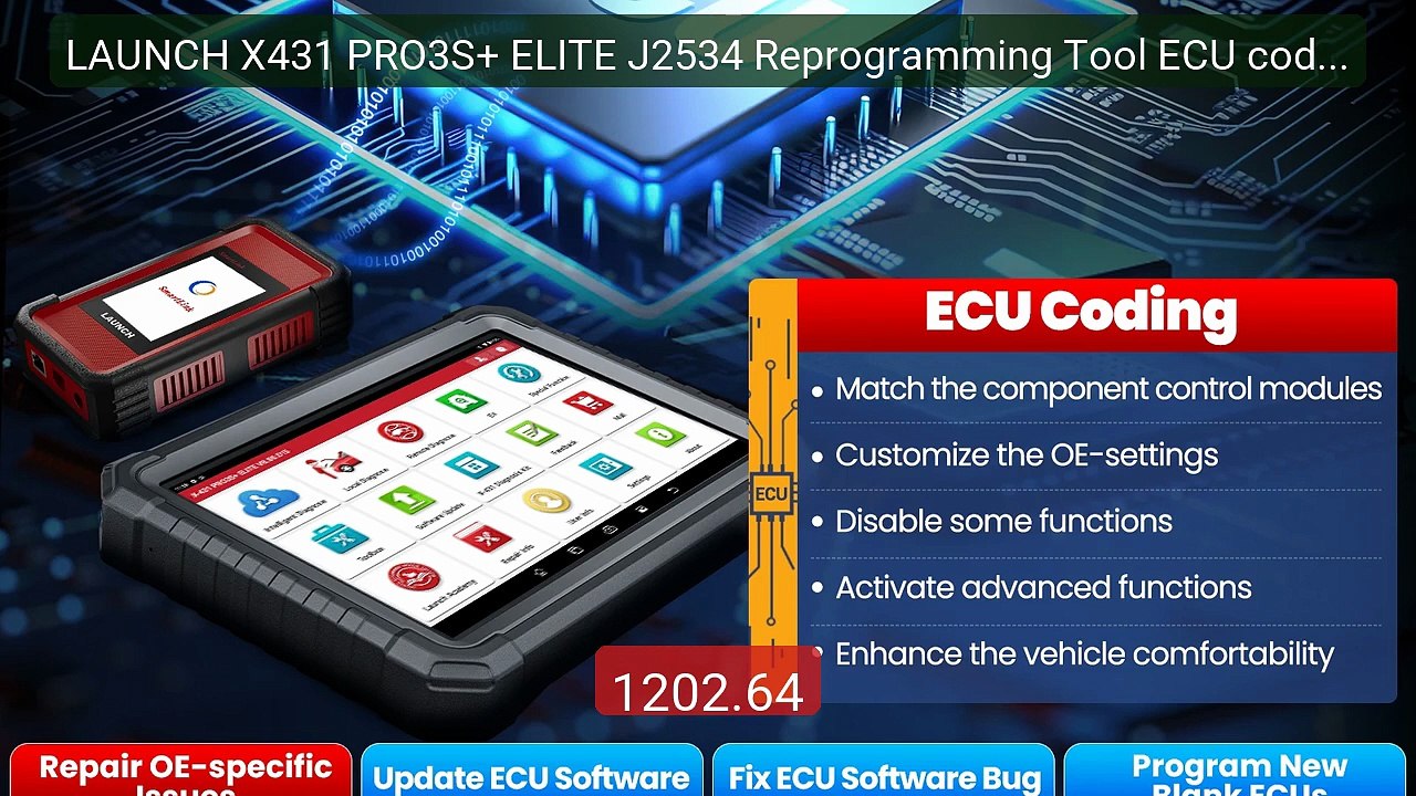 LAUNCH X431 PRO3S+ ELITE J2534 Reprogramming Tool ECU coding Topolo... -- Top Rated 2026 | Buy Now!