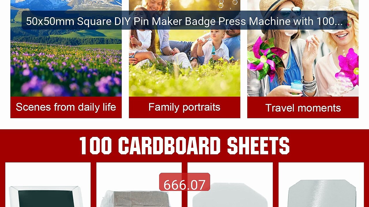 50x50mm Square DIY Pin Maker Badge Press Machine with 100 Sets... -- Best Buy 2026 | Great Quality!