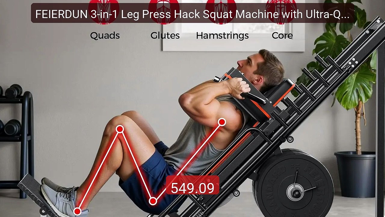 FEIERDUN 3‑in‑1 Leg Press Hack Squat Machine with Ultra-Quiet... -- Amazing Value 2026 | Must Have!