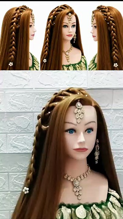 Easy front hairstyle for girls dutch braid
