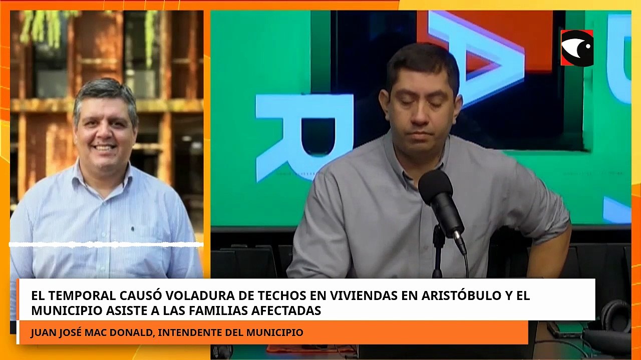 El temporal causó voladura de techos en viviendas en Aristóbulo y asisten a afectados