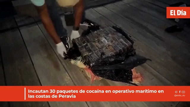 Incautan 30 paquetes de cocaína en operativo marítimo en las costas de Peravia