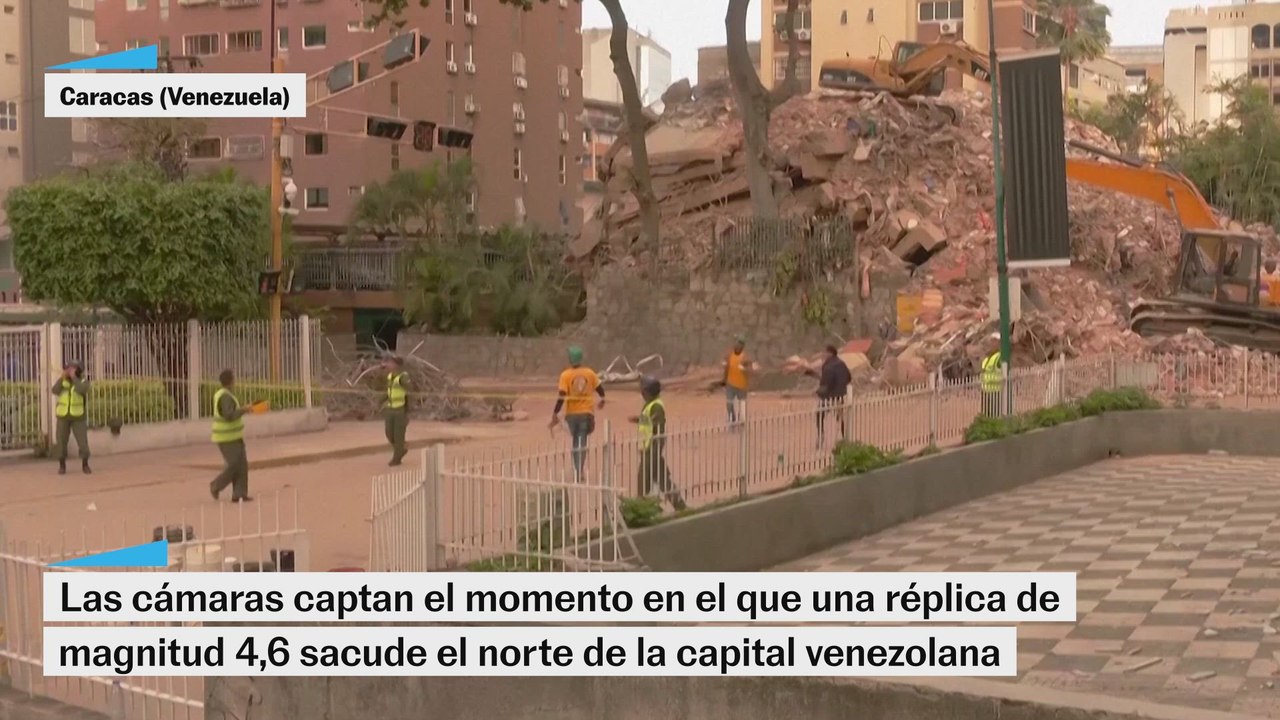 El momento en el que una réplica de magnitud 4,6 sacude Caracas